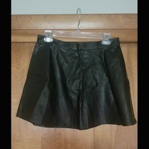 Faux leather skater skirt